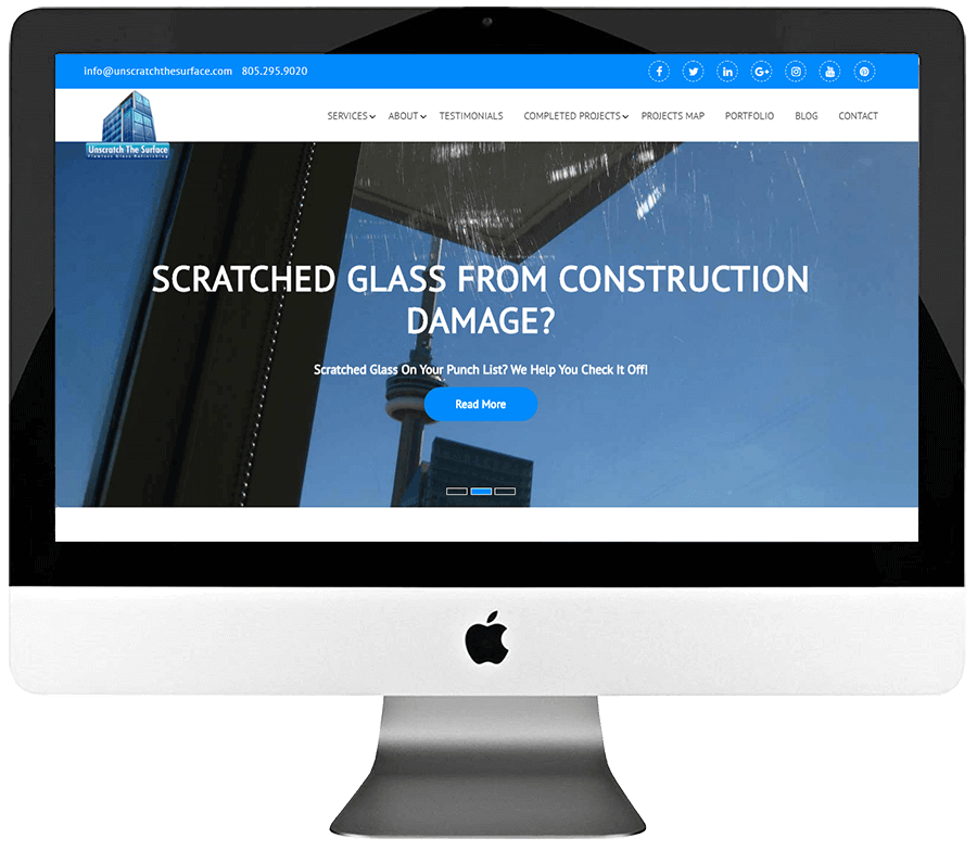 Glass Scratch Removal Company Responsive WordPress Website Design & Development